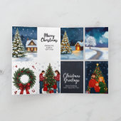 A Christmas card with snowy scenes, festive text,  カード (内部)