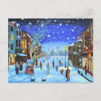 A Christmas Carol Scrooge Winter street scene Holi シーズンポストカード