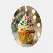 A Christmas Frosted with Cheer | Personalized   メタルオーナメント (正面左)