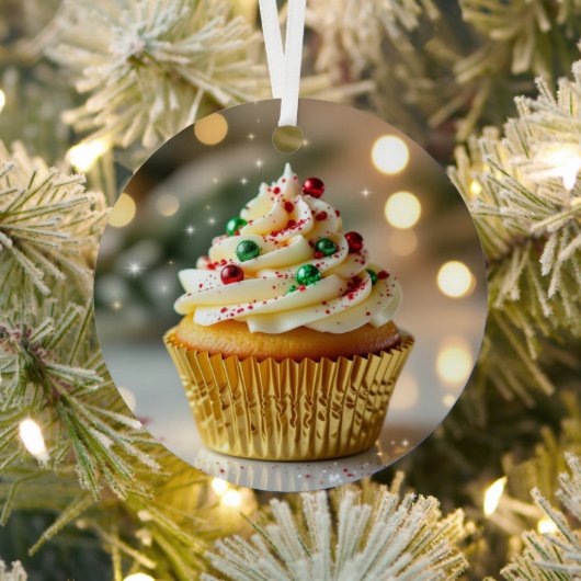 A Christmas Frosted with Cheer | Personalized   メタルオーナメント (インサイチュ)