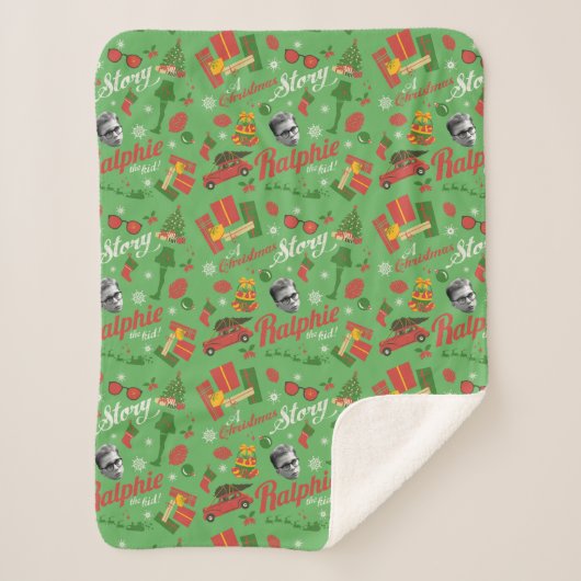 A Christmas Story Green Icon Pattern シェルパブランケット (正面)