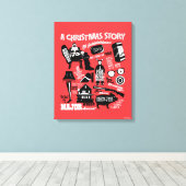 A Christmas Story Icons Graphic キャンバスプリント (インサイチュ (ウッドフロア))