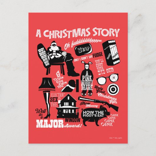 A Christmas Story Icons Graphic シーズンポストカード (正面)