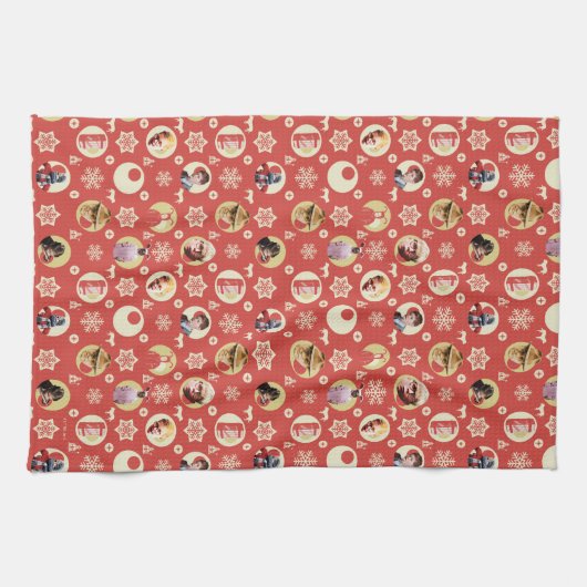 A Christmas Story Retro Snowflake Pattern キッチンタオル (横)