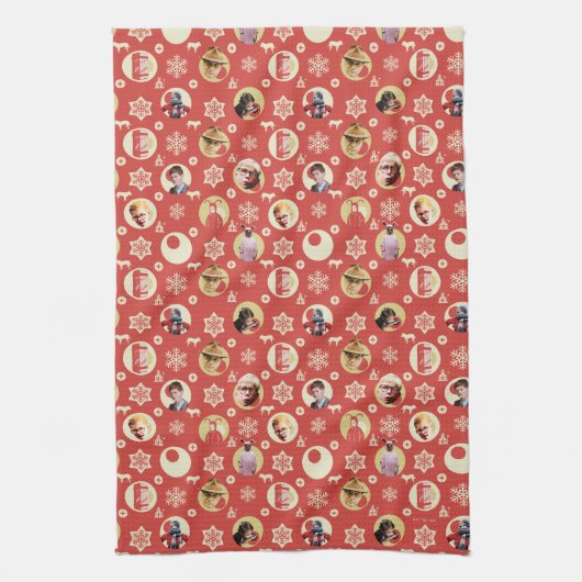 A Christmas Story Retro Snowflake Pattern キッチンタオル (縦)