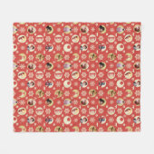 A Christmas Story Retro Snowflake Pattern フリースブランケット (正面(横))