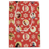 A Christmas Story Retro Snowflake Pattern ミディアムペーパーバッグ (正面)