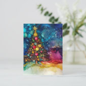 A Christmas Tree Alcohol Inks ポストカード (スタンド正面)