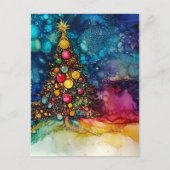 A Christmas Tree Alcohol Inks ポストカード (正面)