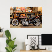 A Classic Kawasaki 1974 Z1  Modified Drag Bike ポスター (ホームオフィス)