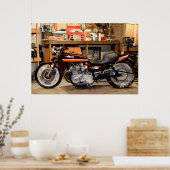 A Classic Kawasaki 1974 Z1  Modified Drag Bike ポスター (キッチン)