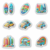 a clay modeling colorful collection car and surfbo シール (正面)