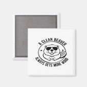 A Clean Beaver Always Gets More Wood Adults Joke M マグネット (正面/裏面)