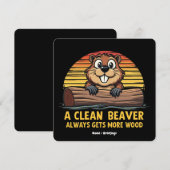 A Clean Beaver Always Gets More Wood Funny Gift 招待状 (正面/裏面)