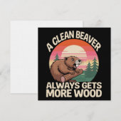 A Clean Beaver Always Gets More Wood Funny Joke 招待状 (正面/裏面)