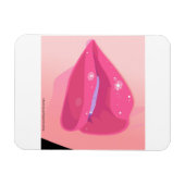 A close-up digital art of glossy pink lips adorned マグネット (横)