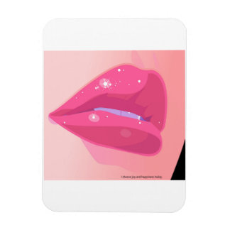 A close-up digital art of glossy pink lips adorned マグネット