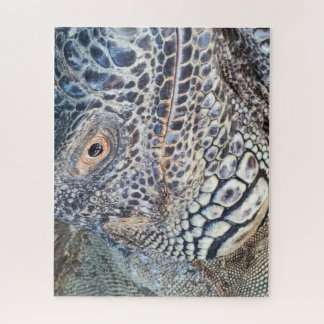 A close up head of a green iguana. Challenging ジグソーパズル