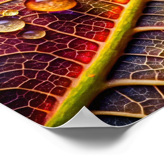 A close-up of a vibrant, textured leaf ポスター (角)