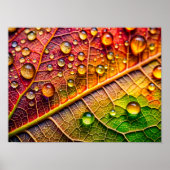 A close-up of a vibrant, textured leaf ポスター (正面)