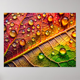 A close-up of a vibrant, textured leaf ポスター