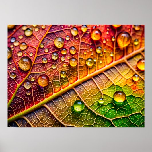 A close-up of a vibrant, textured leaf ポスター (正面)