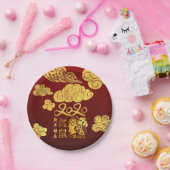 A Clouds Rat紙カット中国の新年2020 PPP ペーパープレート (パーティー)