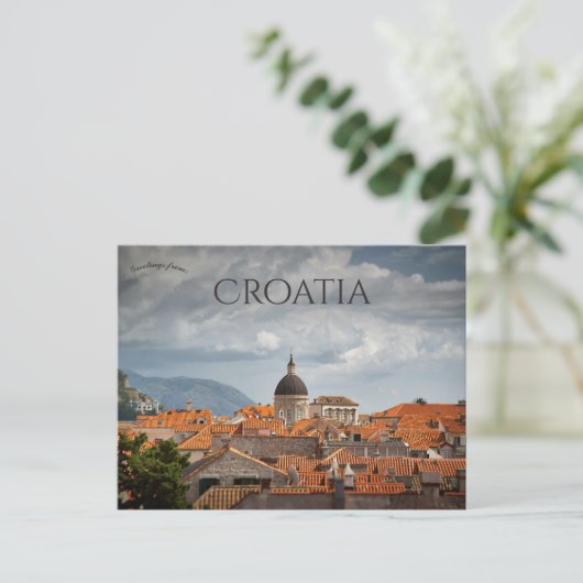 A Cloudy Day in Dubrovnik Croatia ポストカード (スタンド正面)