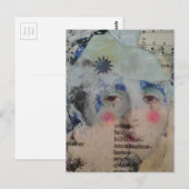 A Clown Face Abstract mixed media collage Postcard ポストカード (正面/裏面)