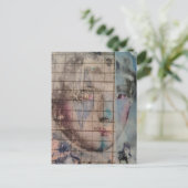 A Clown Face Abstract mixed media collage Postcard ポストカード (スタンド正面)