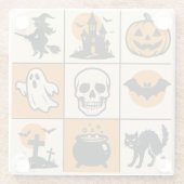 A coaster with various Halloween-themed images ガラスコースター (裏面)