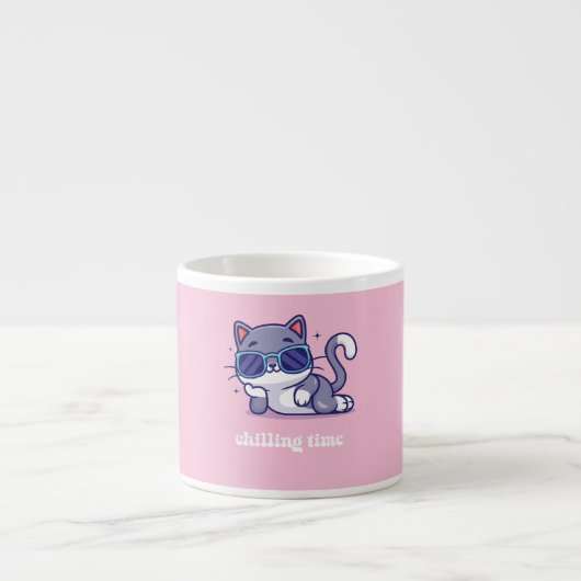 A  coffee mug Chiiling time (pink) エスプレッソカップ (正面)