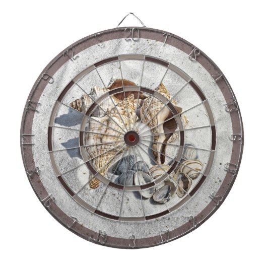 A Collection of Seashells on Sand Dart Board ダーツボード (正面)