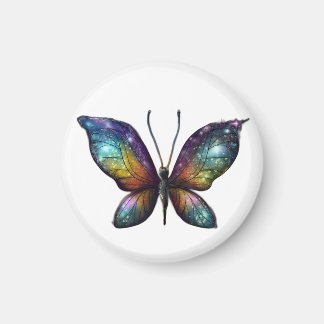 A colorful butterfly with galaxy-like wings is dep マグネット
