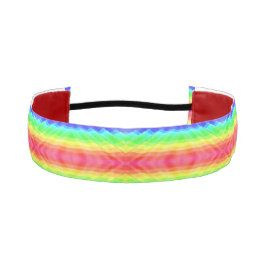 A colorful fabric headband featuring a rainbow  アスレチックヘッドバンド