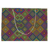 A colorful gift bag with a vibrant geometric  ラージペーパーバッグ (裏面)