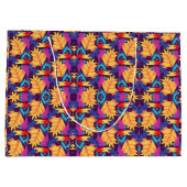 A colorful gift bag with a vibrant pattern ラージペーパーバッグ (裏面)