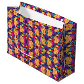 A colorful gift bag with a vibrant pattern ラージペーパーバッグ (正面アングル)