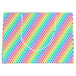 A colorful gift bag with a vibrant rainbow  ラージペーパーバッグ
