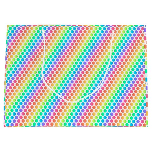 A colorful gift bag with a vibrant rainbow  ラージペーパーバッグ (正面)