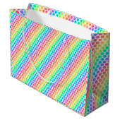 A colorful gift bag with a vibrant rainbow  ラージペーパーバッグ (裏面アングル)