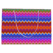 A colorful gift bag with a zigzag pattern ラージペーパーバッグ (裏面)