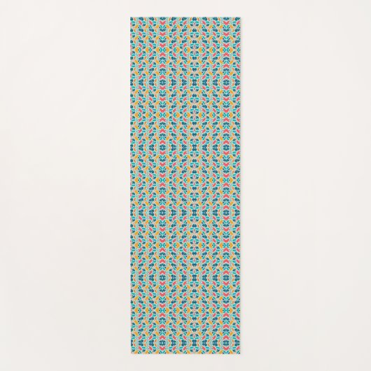 A colorful, intricate pattern of small abstract  ヨガマット (正面)