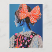A Colorful lady with a big bow Collage ポストカード (正面)