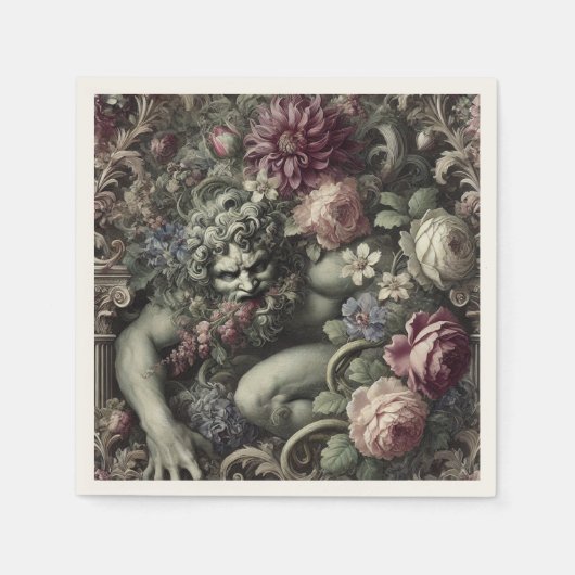 🎭 A Colossal Comedy – Gothic Victorian スタンダードカクテルナプキン (正面)