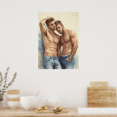 A Contemporary Male Posing Portrait ポスター (キッチン)