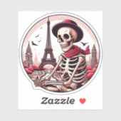 A cool artist skeleton in Paris シール (シート)