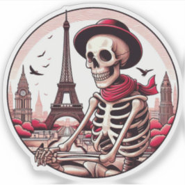 A cool artist skeleton in Paris シール