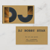 A cool carboard DJ business card 名刺 (正面/裏面)