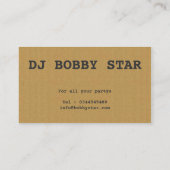 A cool carboard DJ business card 名刺 (裏面)